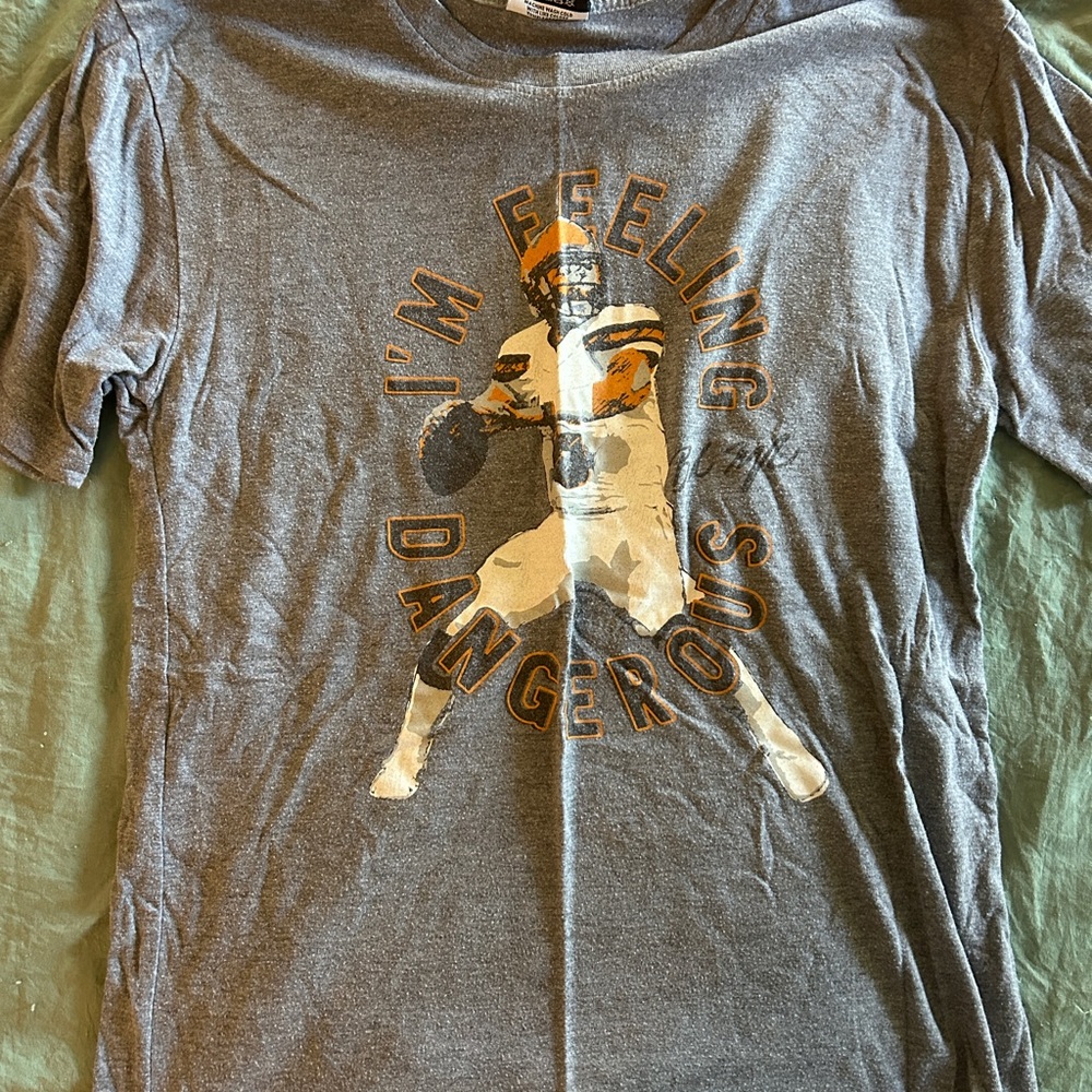 Gray Graphic T-Shirt with Football Design